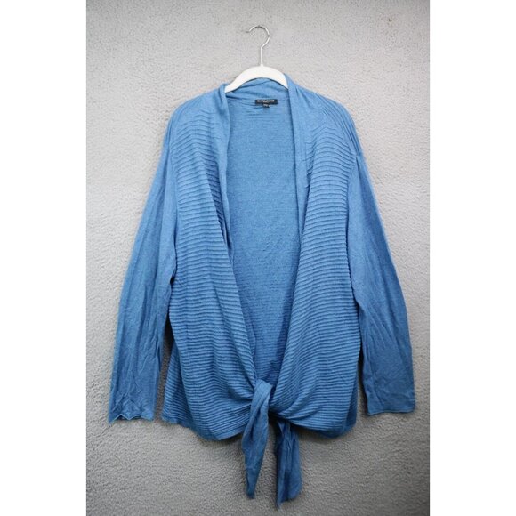 Eileen Fisher Linen Blend Long Sleeve Open Front Cardigan-Size 2X-Tie Front - Picture 1 of 9